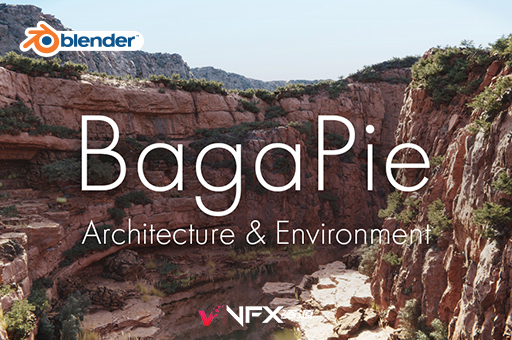 Blender插件-自然环境植物石头预设 BagaPie Assets 3.0.2Blender插件