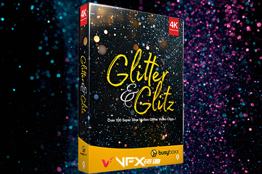 4K视频素材-104个华丽闪耀发光金粉粒子动画 BusyBoxx V09 Glitter Glitz视频素材