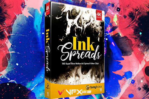 4K视频素材-160个水墨滴落散开泼墨晕染动画 BusyBoxx V11 Ink Spreads视频素材
