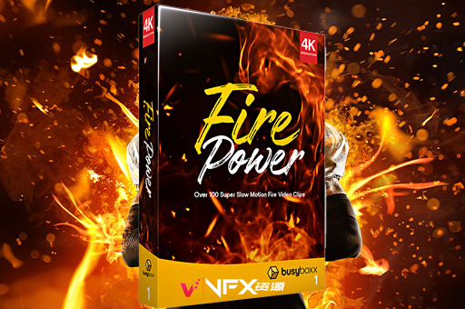 4K视频素材-102个真实火焰燃烧特效合成动画 BusyBoxx V01 Fire Power视频素材