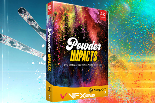 4K视频素材-130个缤纷炫彩粉末冲击喷洒飞溅特效合成动画 BusyBoxx V02 Powder Impacts视频素材