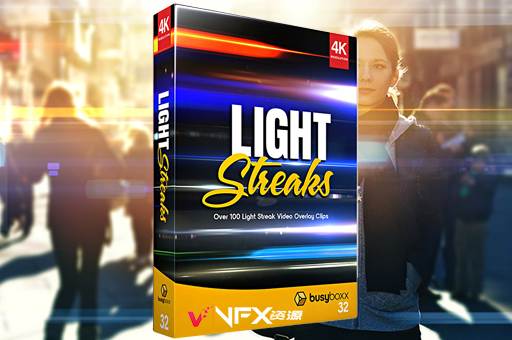 4K视频素材-99个镜头变形条纹光线耀斑光效动画 BusyBoxx V32 Light Streaks精品推荐、视频素材