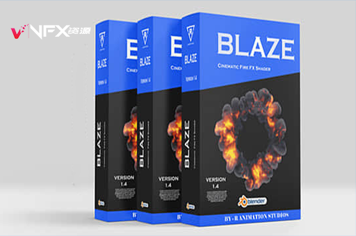 Blender插件-火焰烟雾爆炸特效生成 Blaze V3.0Blender插件