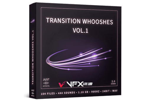 104个视频转场过渡音效素材-Just Sound Effects Transition Whooshes Vol.1音效素材