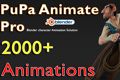 Blender绑定动画预设库插件 Pupa Animate Pro V1.1Blender插件