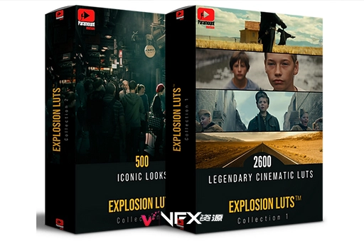 3100种专业电影色彩校正分级LUT预设 EXPLOSION™ Cinematic LUTsLUT预设、预设
