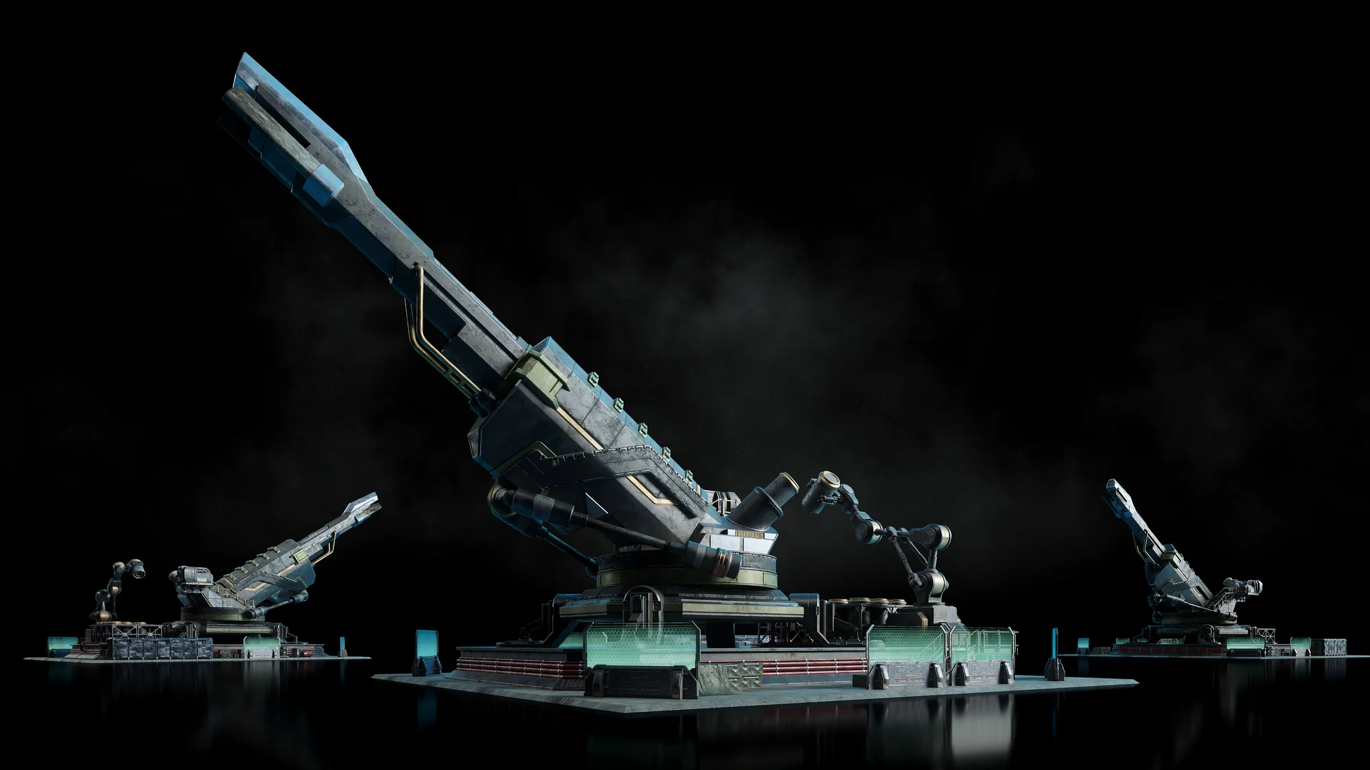 Blender星际科幻战争军事基地建筑3D模型预设Kitbash3D Future WarfareBlender预设、预设