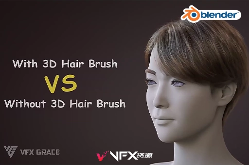 Blender插件-三维人物毛发笔刷头发制作工具 3D Hair Brush v4.6+使用教程Blender插件