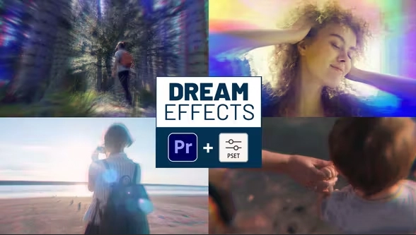 炫丽迷幻梦境重影视觉效果预设PR模板 Dream EffectsPR模板、模板