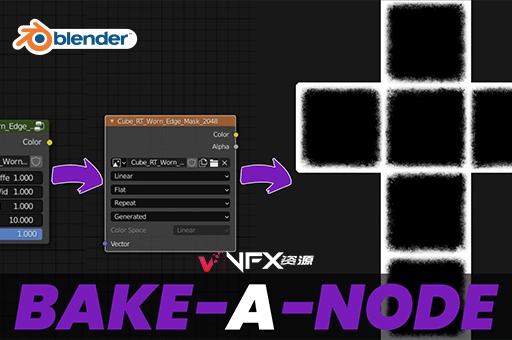 Blender烘焙任何着色器节点到图像纹理插件 Bake-A-Node v4.3.0Blender插件