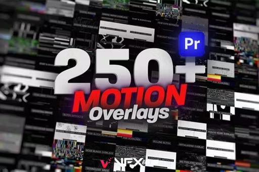 PR模板-250个视频背景叠加动画包 Animated Motion Overlays Pack For Premiere ProPR模板、模板