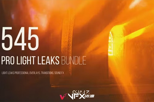 545个镜头漏光光效动画叠加视频转场素材+音效素材 Pro Light Leaks Bundle素材、视频素材、音效素材