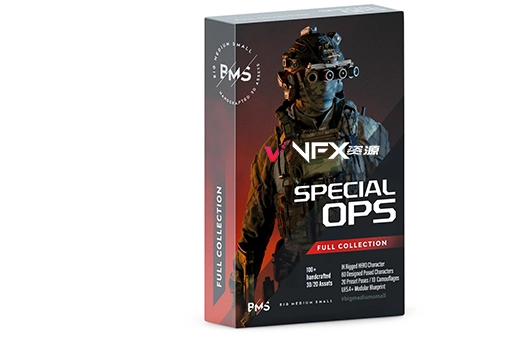 3D模型-战狼特种部队人物角色武器装备模型包 BigMediumSmall-SPECIAL OPS（OPS FBX/OBJ/UE格式）3D模型、素材