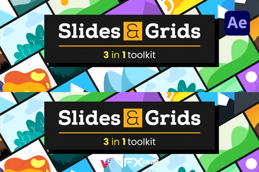 AE脚本-创建管理动态网格幻灯片动画 Slides & Grids v1.2.4 + 使用教程AE脚本、脚本