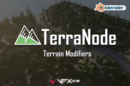 Blender插件-地形节点资产预设 Djh Terranode: Terrain Modifiers v1.4Blender插件