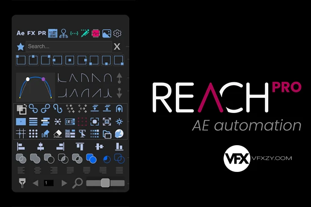 【中文汉化】AE脚本-REACH Pro 3.0.08 多功能效果辅助工具包 + 使用教程