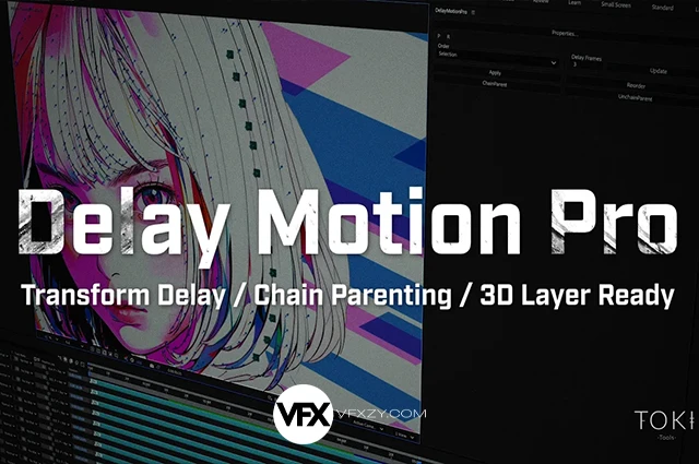 【中文汉化】AE脚本-延迟跟随动画生成器 Delay Motion Pro V1.1.2