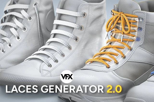 Blender鞋带生成器预设 Laces Generator V2.0