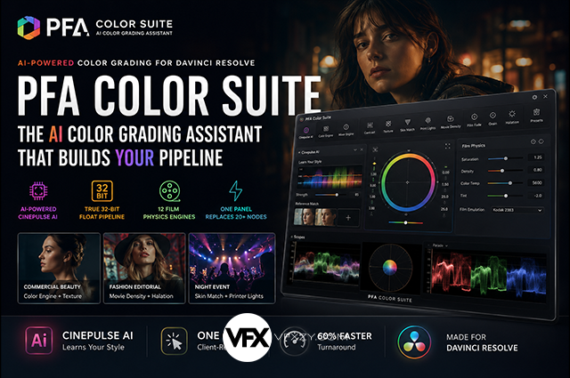 中文汉化-达芬奇电影感视频调色插件 PFA ColorSuite v13.3.0 Win